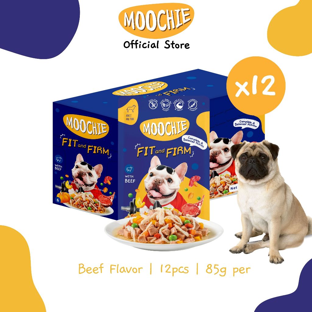 Moochie Value Box Wet Dog Food Casserole Fit And Firm Beef Flavor 85g ...