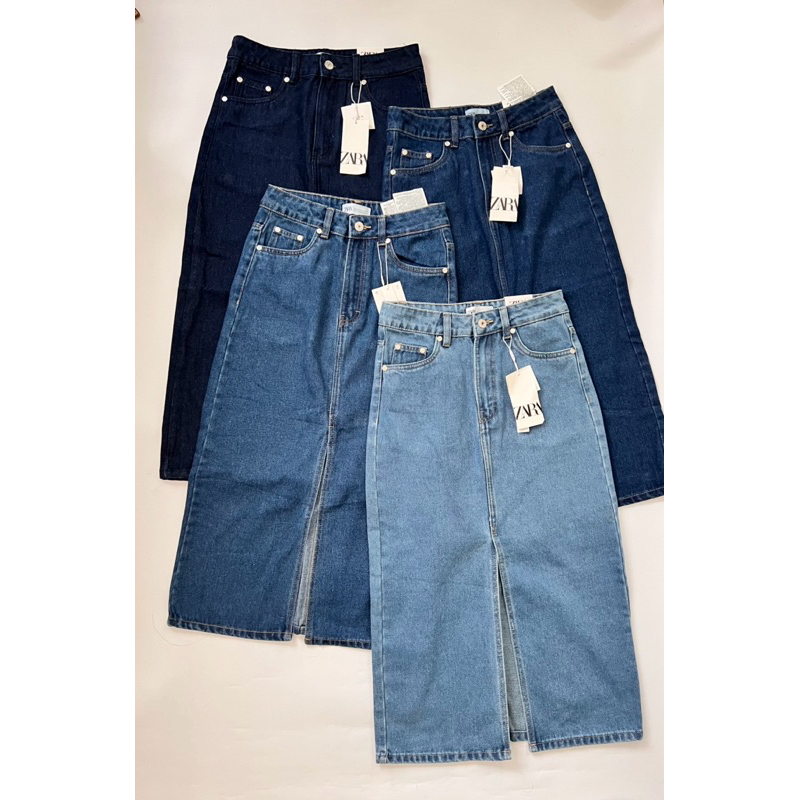 Plus size long denim skirts zara hotsell