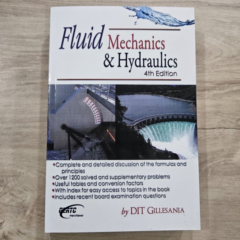 Fluid Mechanics & Hydraulics 4th Edition by Gillesania Shopee Philippines