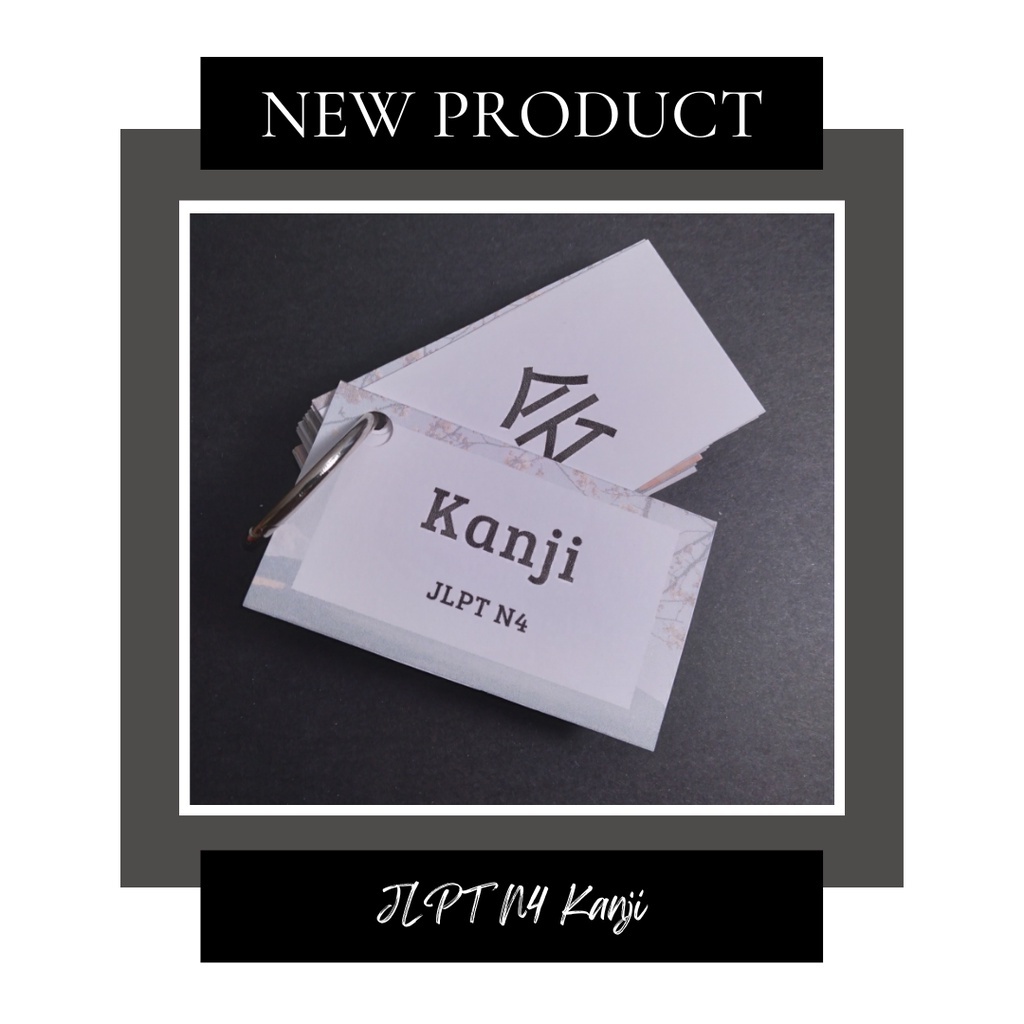 Kanji (JLPT N4) Ring Cards Mini RingBound Kanji Flash Cards for JLPT