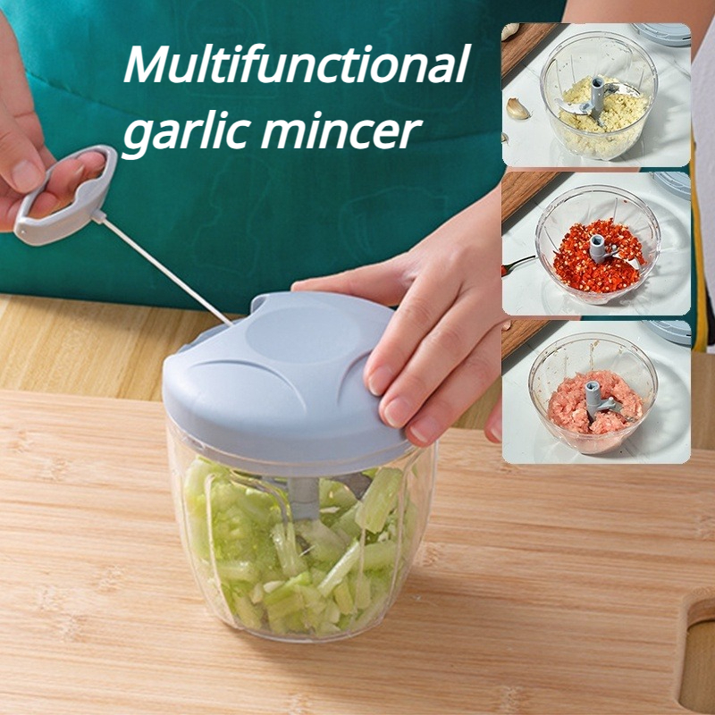 500/900ml Multifunction Meat Food Grinder Manual Puller Kitchen Garlic ...