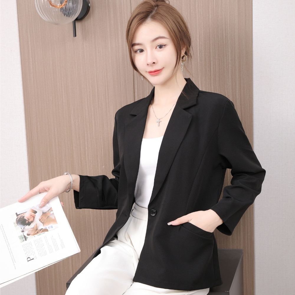 Hello Moderne Black Plain Formal Blazer S 5XL Petite to Plus Size Casual Formal Wear Good Fitting Shopee Philippines