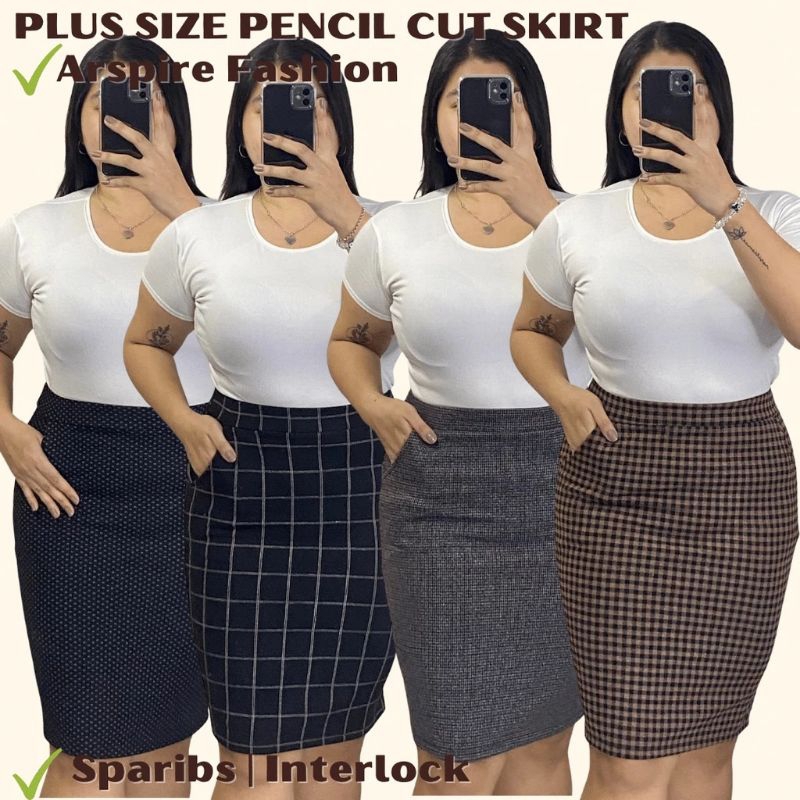 DJ PLUS SIZE PENCIL CUT SKIRT FIT FROM XL 2XL WAIST LINE 32 38 MAX 40 MAKAPAL STRICHABLE