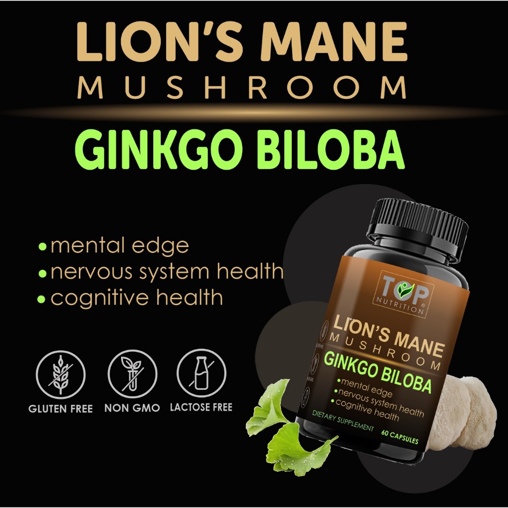 Lion's Mane Ginkgo Biloba 600 MG 60 Caps Brain & Memory Health | Shopee ...