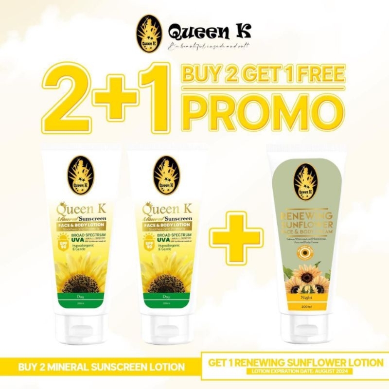 Queen K Mineral Sunscreen Face and Body Lotion SPF90 Buy 2 Get FREE ...