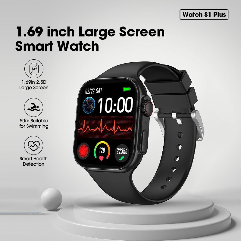 ACOME Smart Watch S1 Plus Waterproof Bluetooth IPS 1.69 Large Screen Health Monitor Touch Screen Shopee Philippines