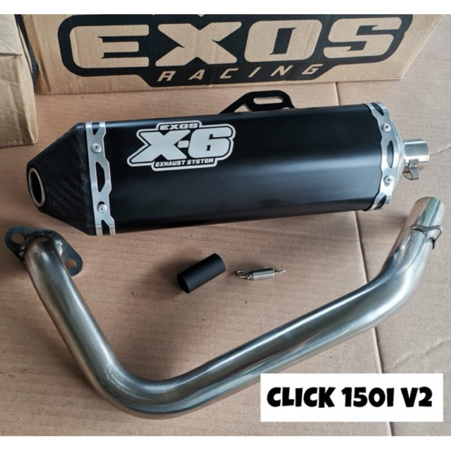 Exos Silent Pipe X6 Exhaust System Click 125i 150i Gc V1 And V2 Shopee Philippines 9987