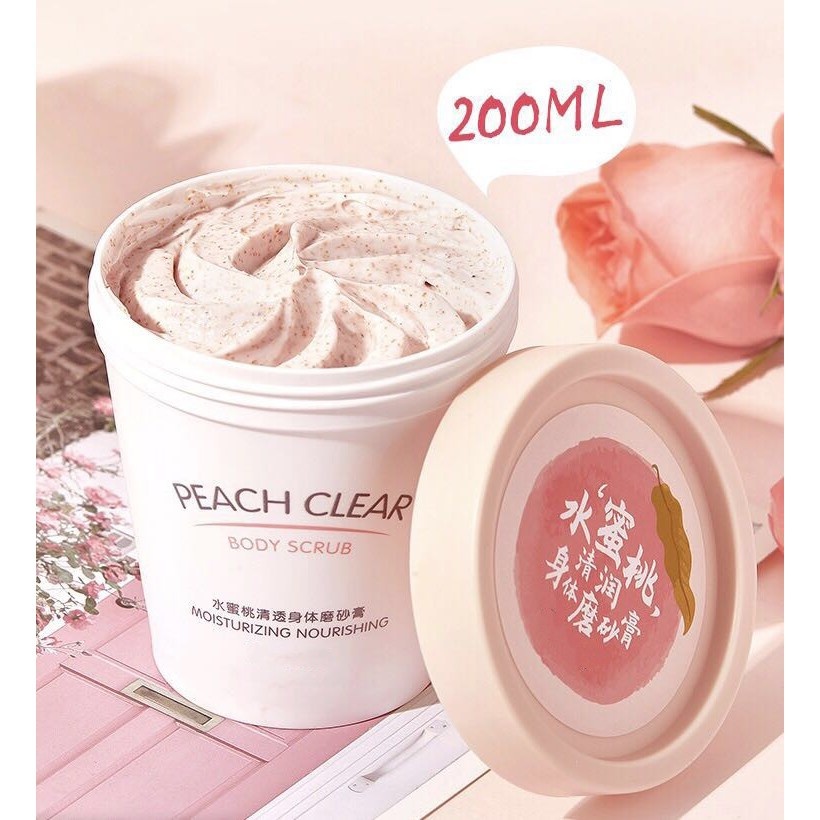 TOYA Peach Clear Body Scrub Whitening Exfoliating Moisturizing Body