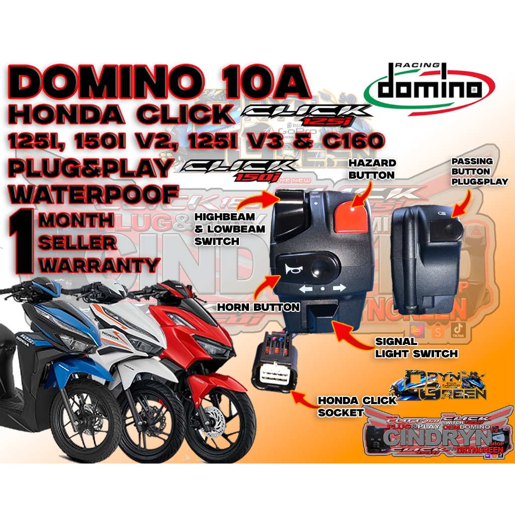 DOMINO 10a For Honda Click Switch Plug and Play for 125i and 150i v2 ...