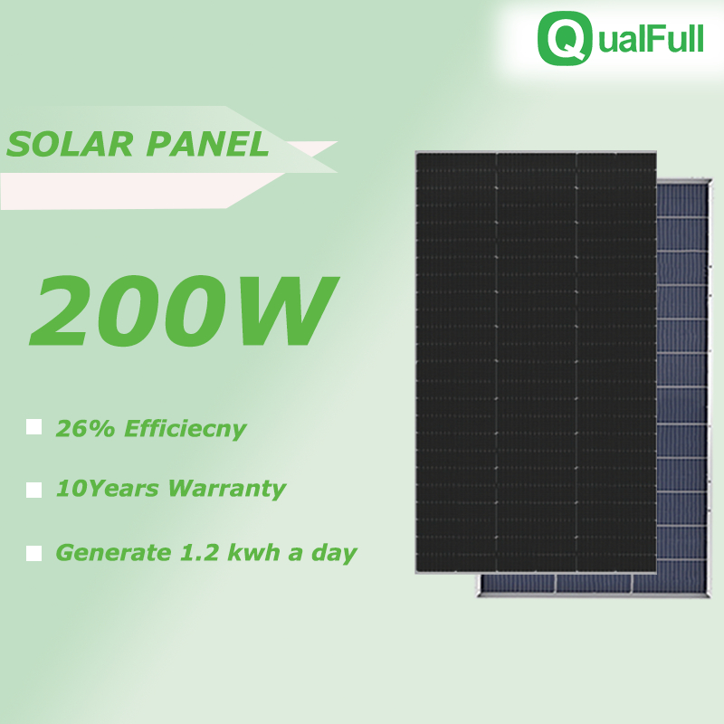 qualfull-200-watts-solar-panel-dual-glass-monocrystalline-12bb-solar