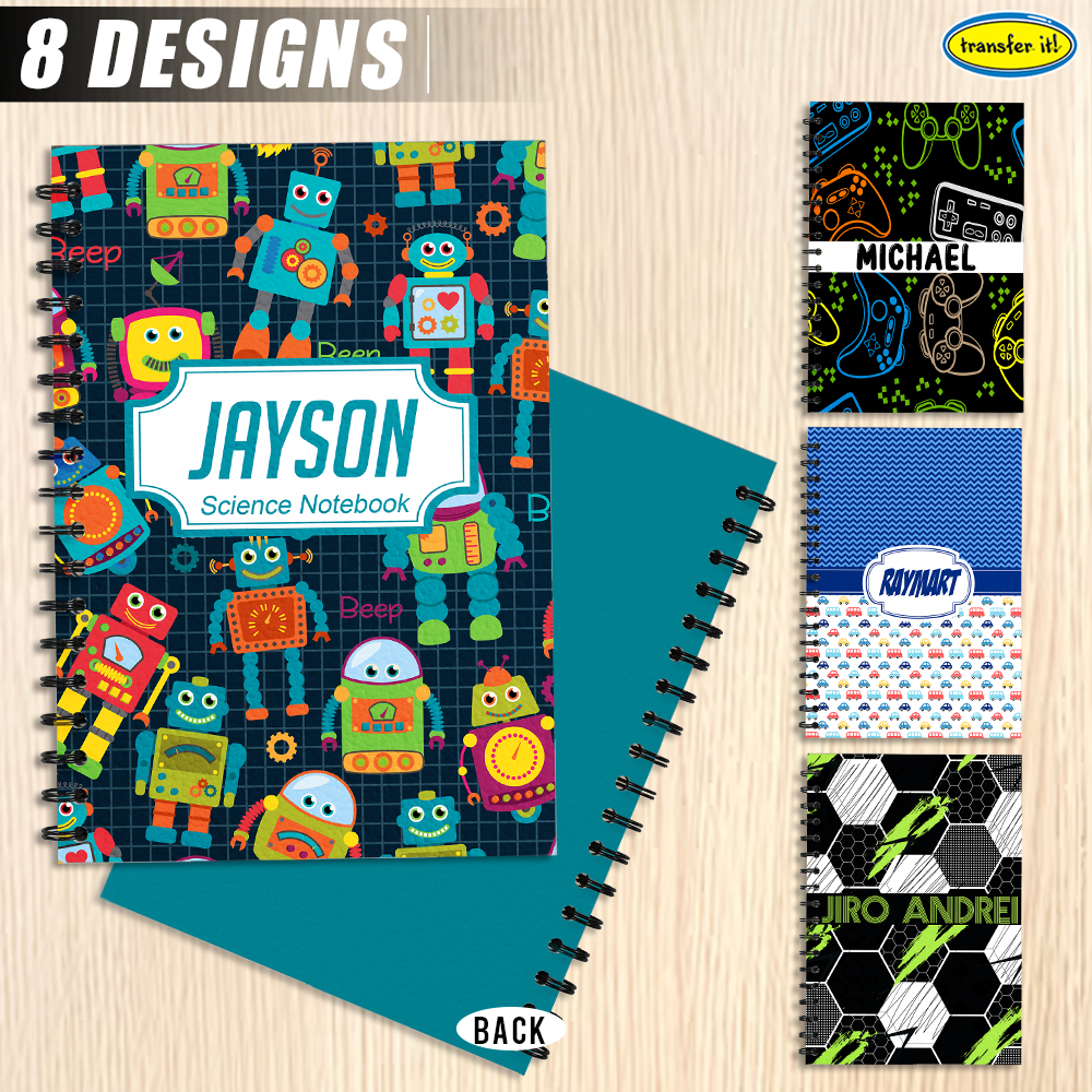 Customized Personalized A5 A6 Boy Kids Design Spiral Notebook Style ...