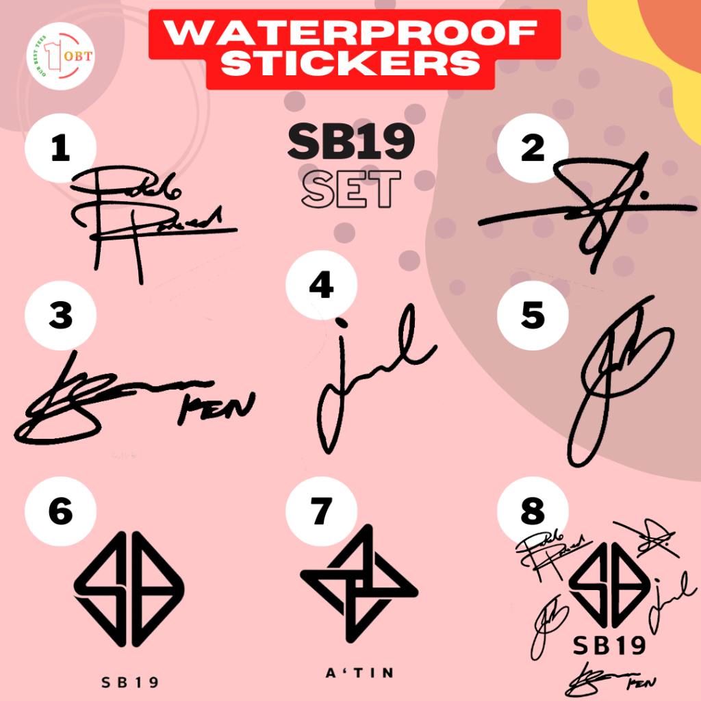 SB19 STICKER DECAL Waterproof for Waterbottle, Laptop, Car, Motorcycle ...