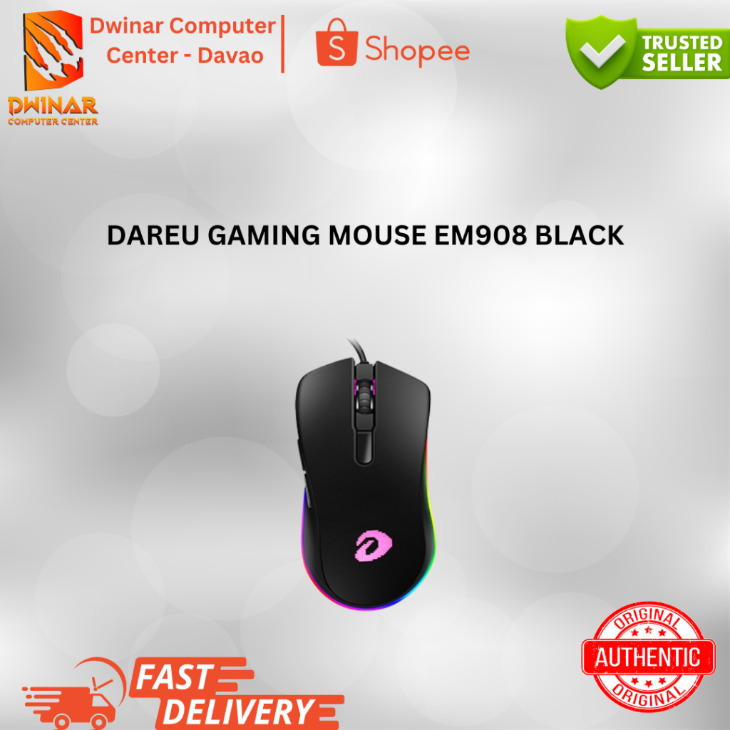 DAREU GAMING MOUSE EM908 WHITE / BLACK | Shopee Philippines