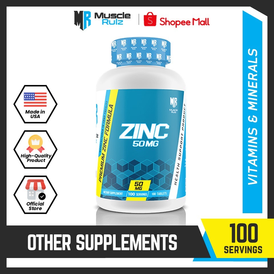 Muscle Rulz Zinc 50mg 100 Tablets | Shopee Philippines