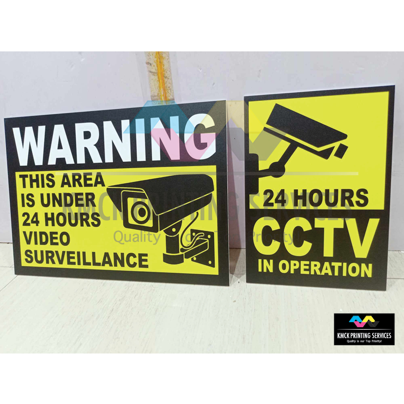 CCTV WARNING SIGN 24 HOURS VIDEO SURVEILLANCE - LAMINATED SINTRA BOARD ...
