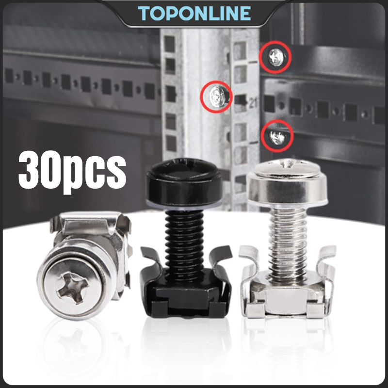 30pcs M6*16mm Server Rack Mount Cage Nuts Square Cage Screwnuts for ...
