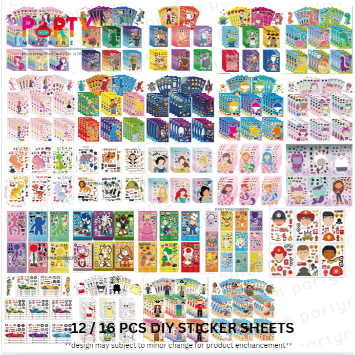NEW! 12-16 sheets DIY Sticker / loot bag fillers / Create your own ...