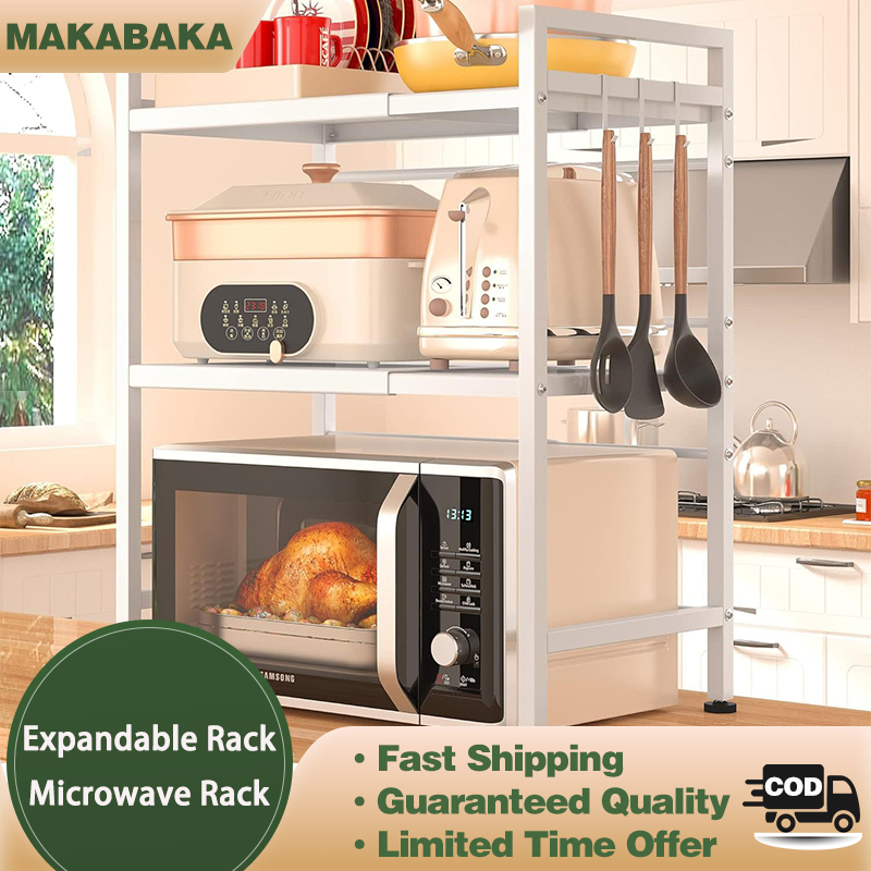 Adjustable Expandable 2/3 Layers Kitchen Microwave Rack Carbon Steel ...