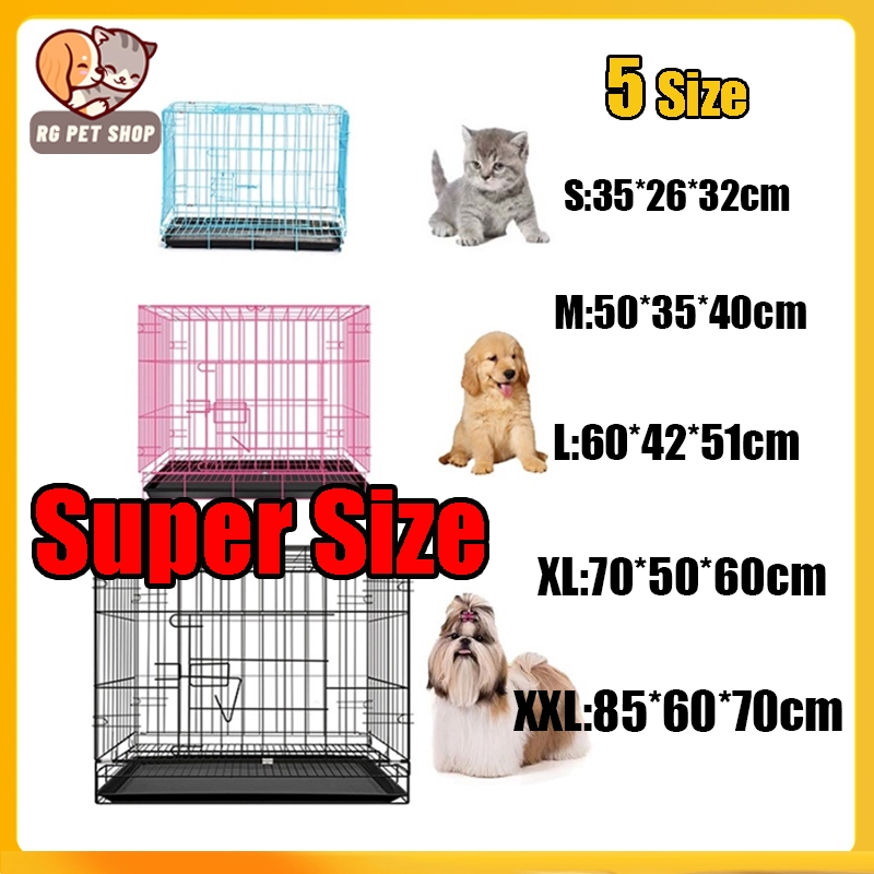 Heavy Duty Pet Cage Collapsible Folding Free Poop Tray for Dog