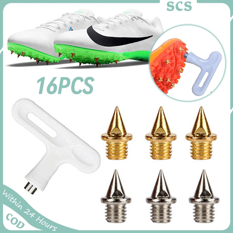 16pcs Carbon Steel Track and Cross Country Spikes with Spike Wrench for ...