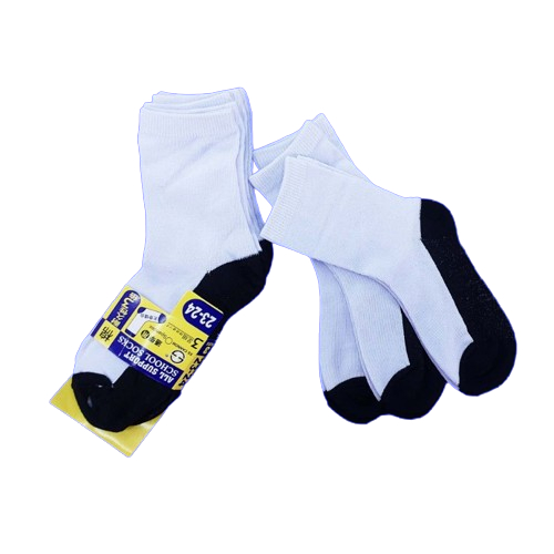 5-7/7-9/9-12 yrs.old GIRLS AND BOYS SCHOOL SOCKS WHITE WITH BLACK ...