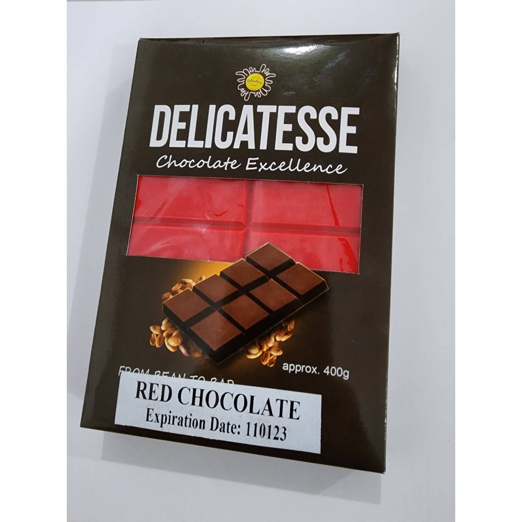 Delicatesse Green | Red | Pink Colored Chocolate Bar 400g | Shopee ...