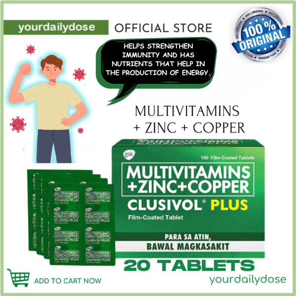 Clusivol Plus Multivitamins film coated tablets 20PCS Shopee Philippines