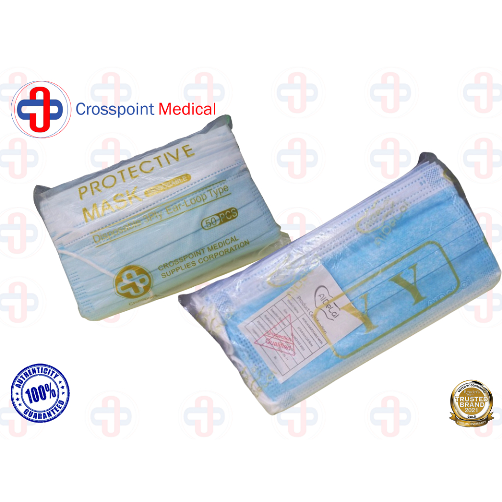Crosspoint Face Mask Surgical 3ply Excellent Quality 50Pcs | Shopee ...