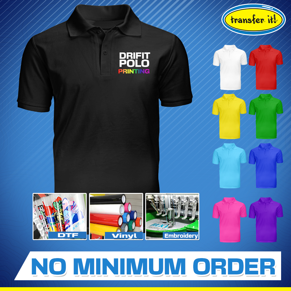 Transfer It Dri-Fit Collar Shirt Polyester Customized / Plain Uniform ...