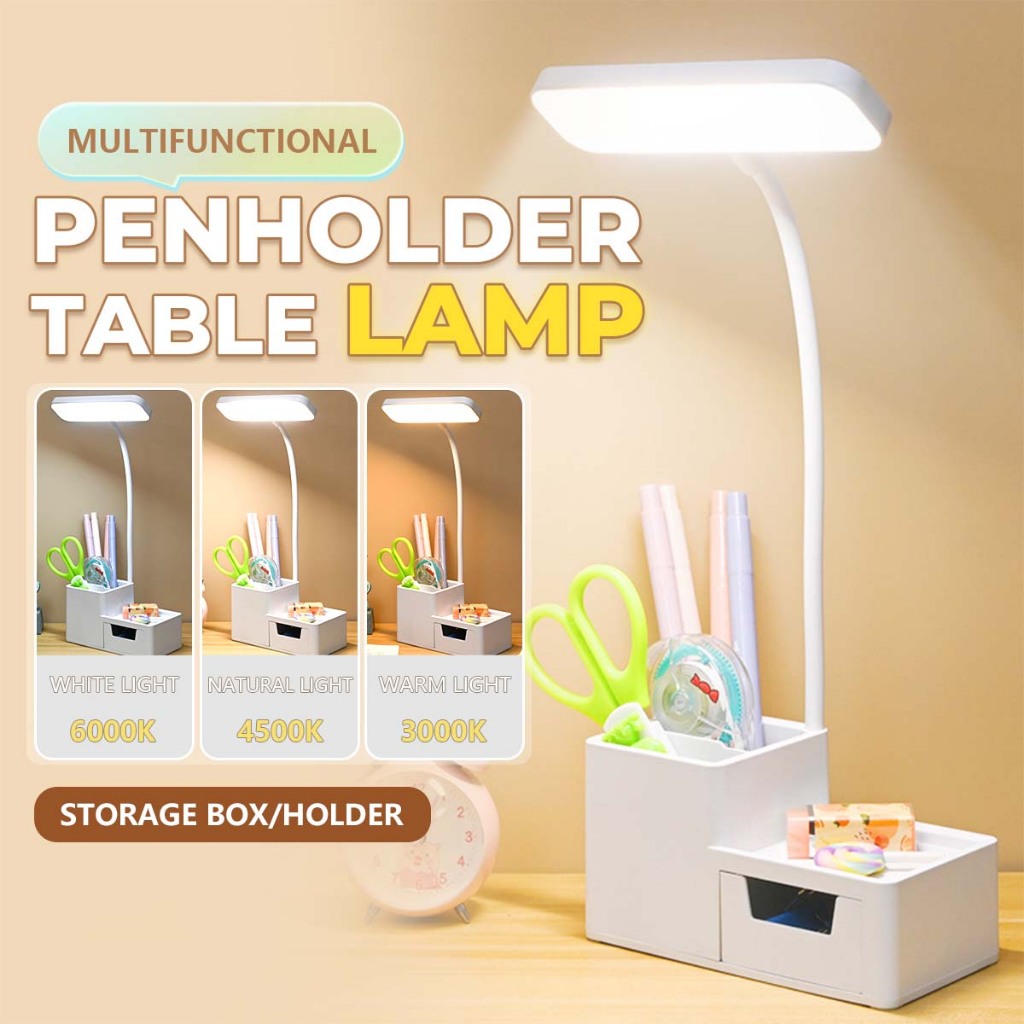 LED Rechargeable Desk Lamp Shade Dim Study Light for Bedroom Student ...