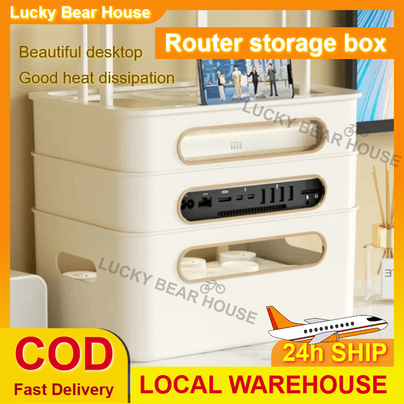 Desk organization WiFi Router Storage Box Dust-proof Wire Wireless Set ...