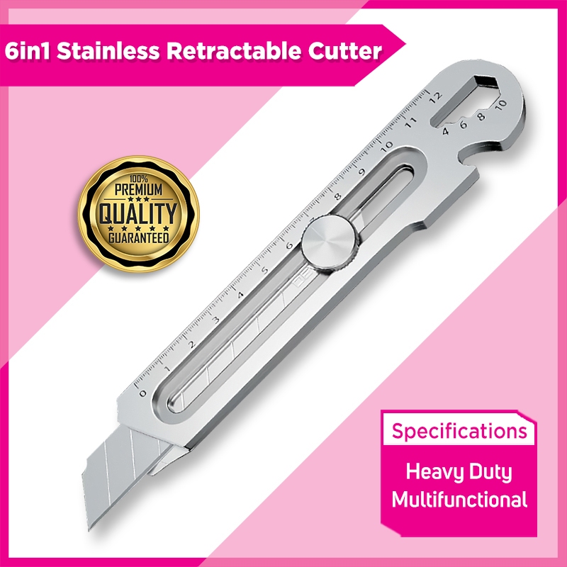 6-in-1 Stainless Heavy Duty Retractable Cutter | Shopee Philippines
