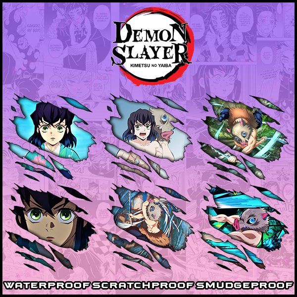 [ INOSUKE ] SCRATCH DESIGN WATERPROOF STICKER | DEMON SLAYER ...