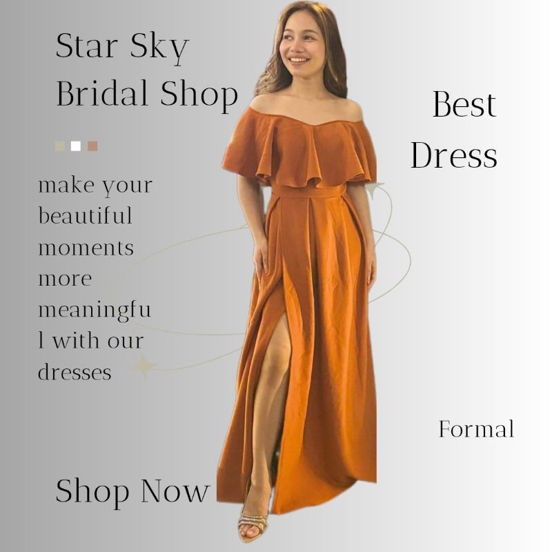 orange filipiniana dress Coleen's - New arrival at Coleens , Orange Filipiniana Gown