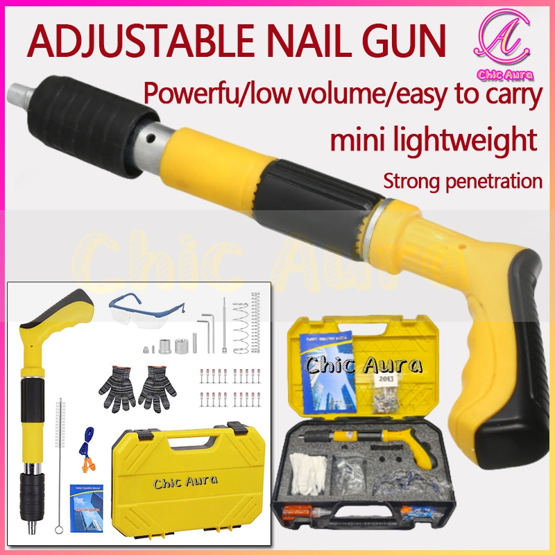 Nail Gun With 110 Round Nails,Concrete Nail Gun Kits,5 Speed Adjustable Manual Steel Nail Tool 2854192852048