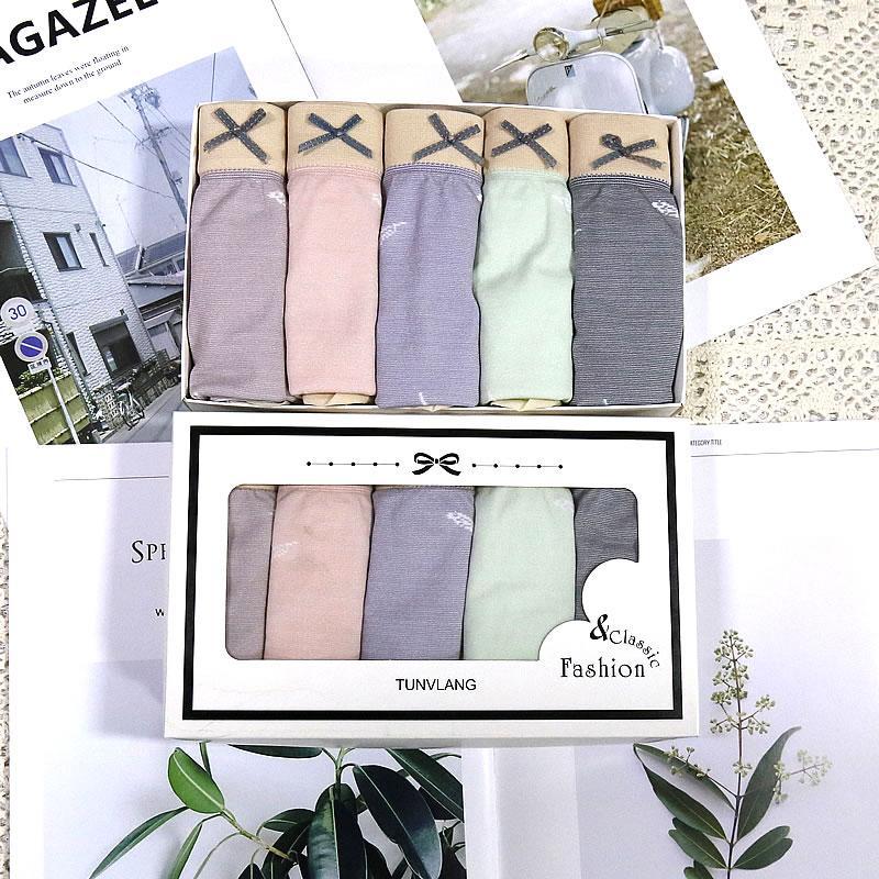 Five Pack High-elastic Seamless Bow-knot Breathable Panties