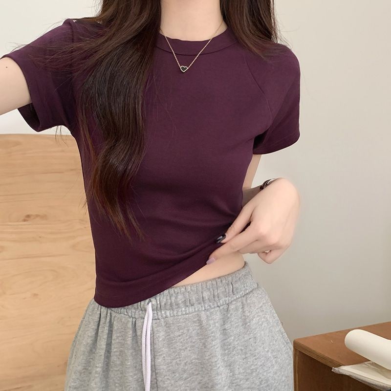 Crosssed Raglan Crop Top