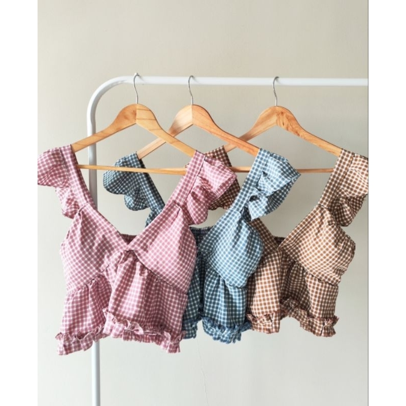 The Darla Set in Orange Gingham main image 1