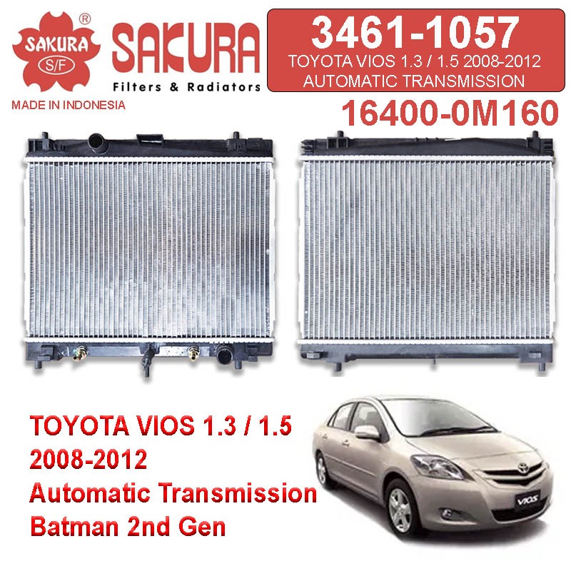 Radiator for Toyota Vios 1.3 / 1.5 2008-2012 Automatic Trans Sakura ...