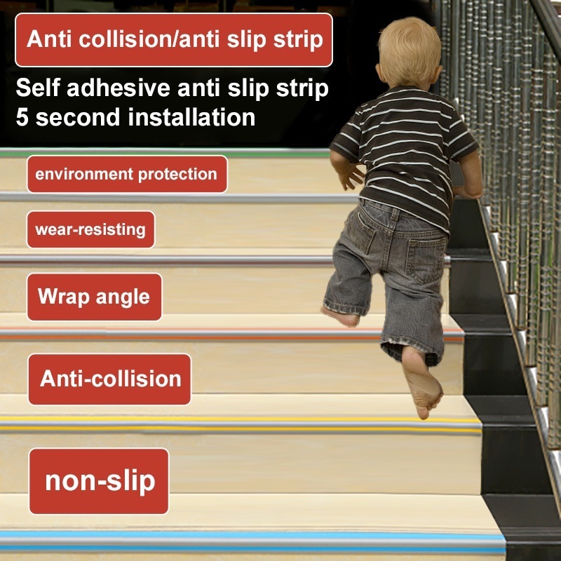1M Anti Slip Strip For Stair Ladders Safe Stair Nosing PVC 3.2 FT x 2 ...
