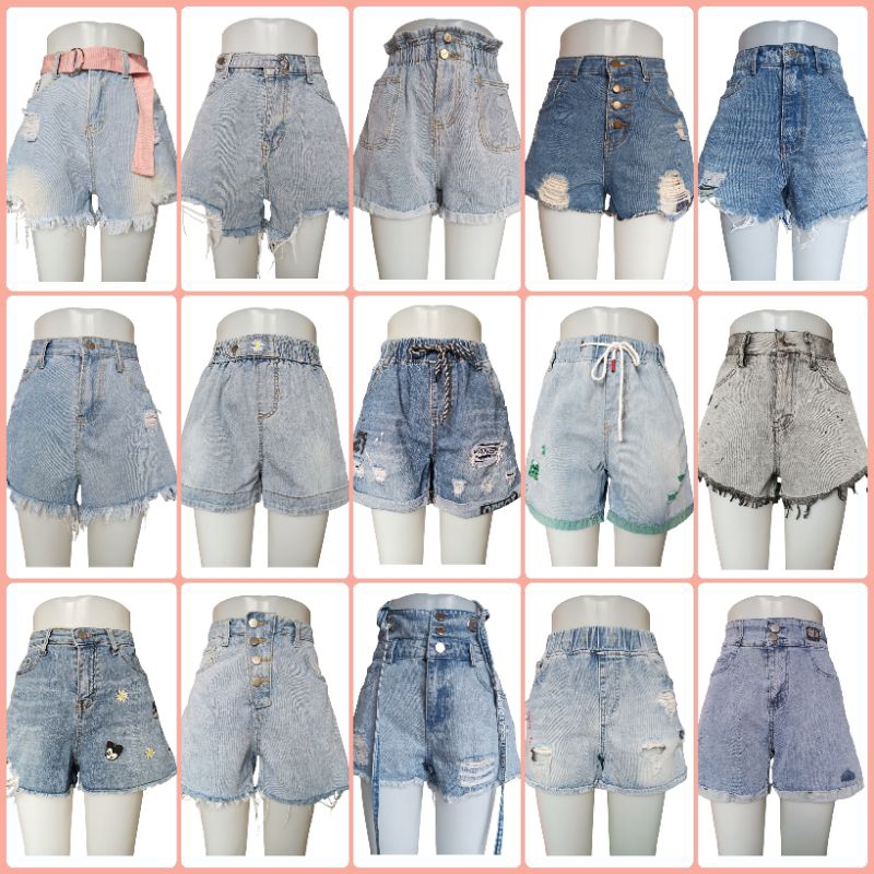 Denim Shorts for Woman High Waist Mid Waist Cleancut Tattered Ready To ...