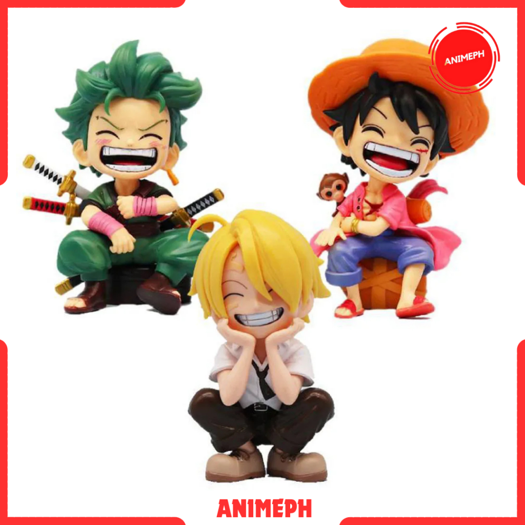 13cm and 12 cm Anime Figure One Piece Monkey D Luffy Roronoa Zoro ...