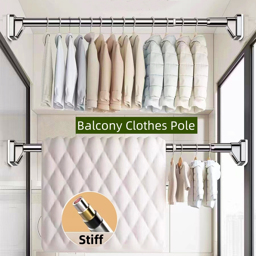 Curtain rod hanger rack shower telescopic rod curtain rod stainless ...