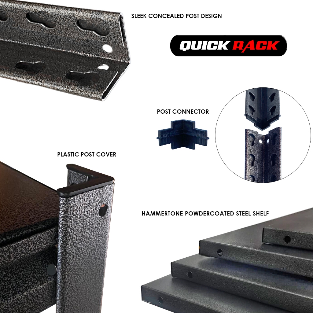 QUICK RACK Boltless Concealed All Metal Storage Rack Shelving 150kg ...