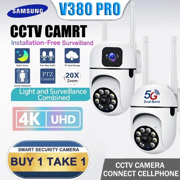 V380 Pro CCTV Camera Dual Lens 1080P Security Wireless Outdoor ...