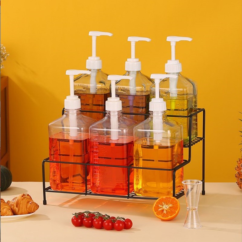 Syrup Rack 2 Tier Metal Seasoning Organizer Storage Rack Coffee Syrup ...