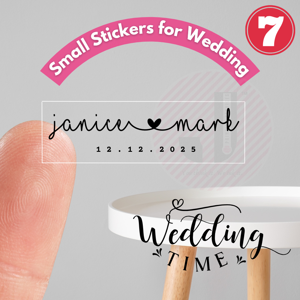 Custom Wedding Transparent Name Text Stickers Labels | Small Stickers ...