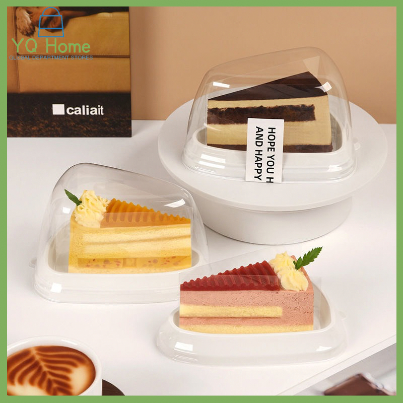 50Pcs Mini Trianglecake box , dessert mousse cake transparent with lid ...