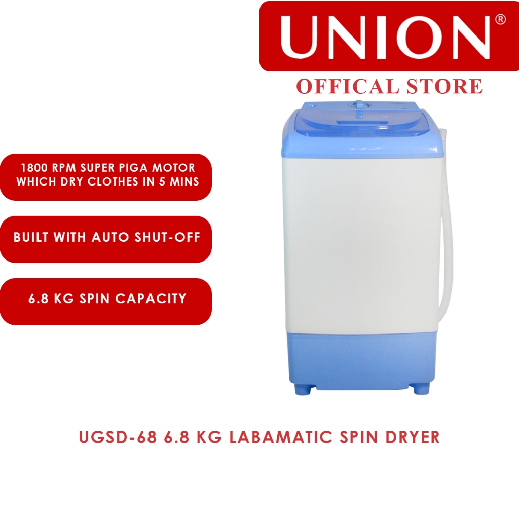 Union UGSD-68 Spin Laundry Dryers 6.8kilo Spin Capacity | Shopee ...
