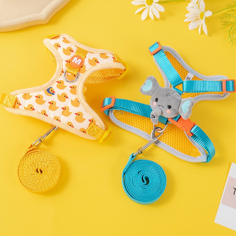 Cute Pet Harness with Leash for Small Dogs and Cats Breathable Pet